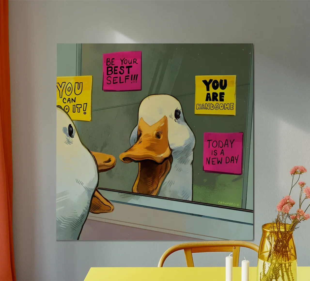 "BE YOUR BEST SELF!" poster con telaio in alluminio da Type & Tape