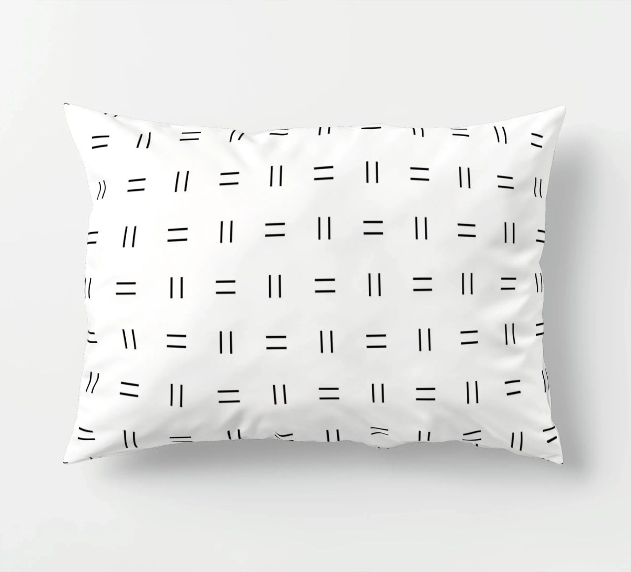 Linee doppie minimaliste scandivano | Nero su bianco cuscino da Beauty in Simplicity