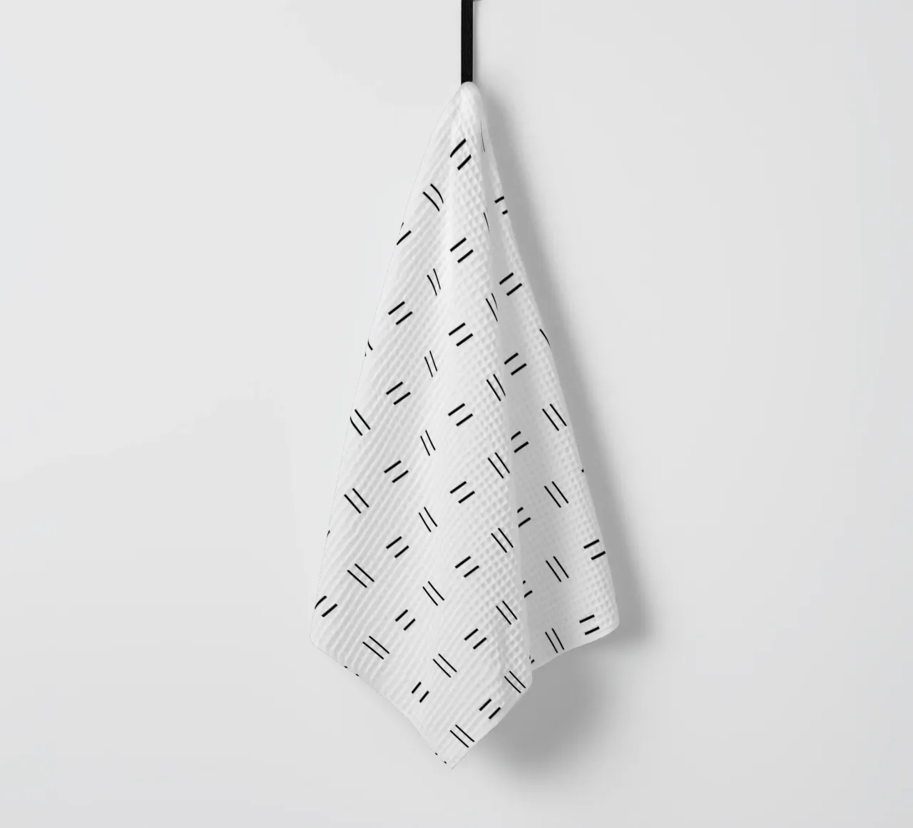 Minimal Scandi Double Lines | Noir sur Blanc torchon de Beauty in Simplicity