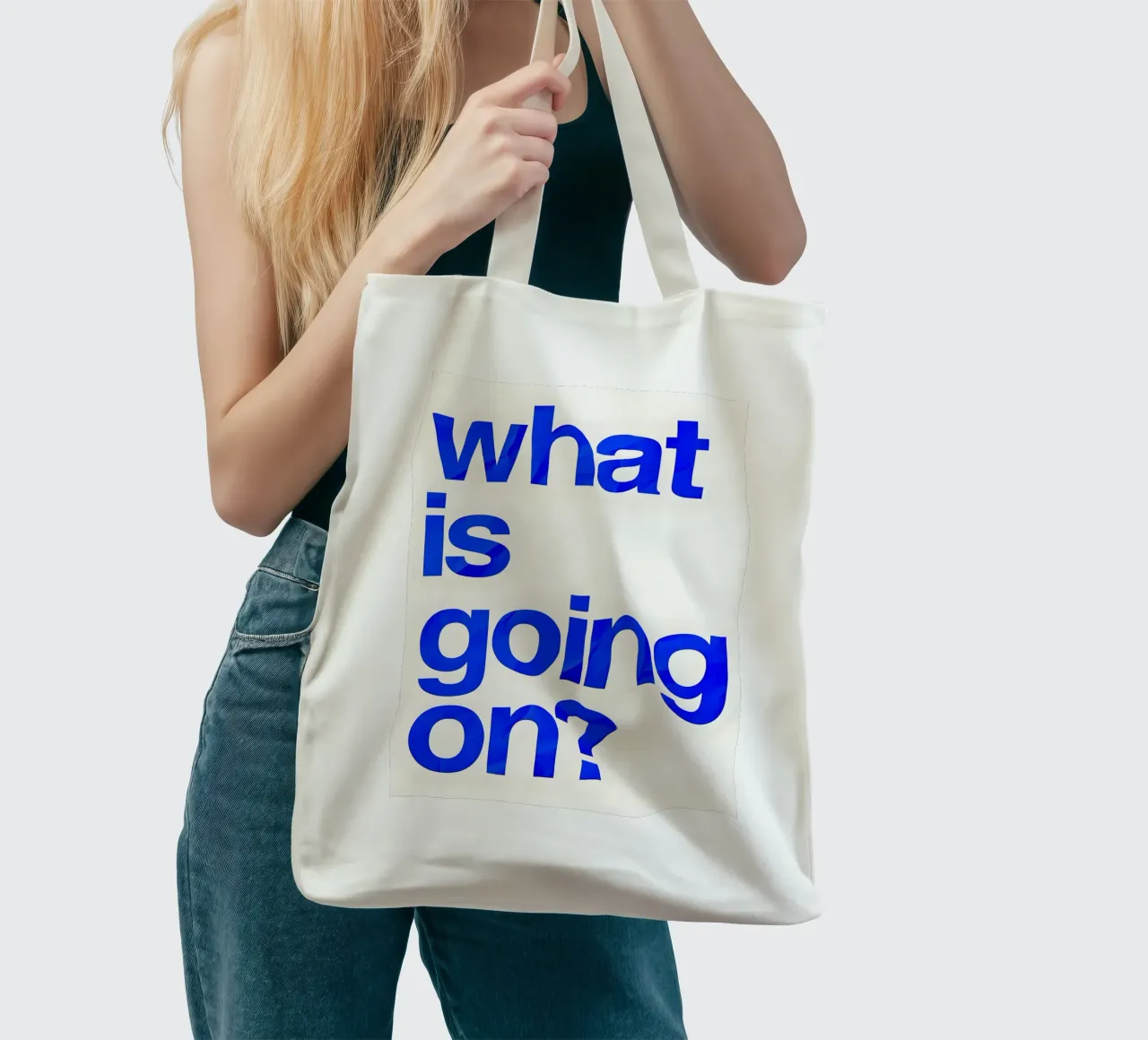 "what is going on?" borsa in juta da Type & Tape