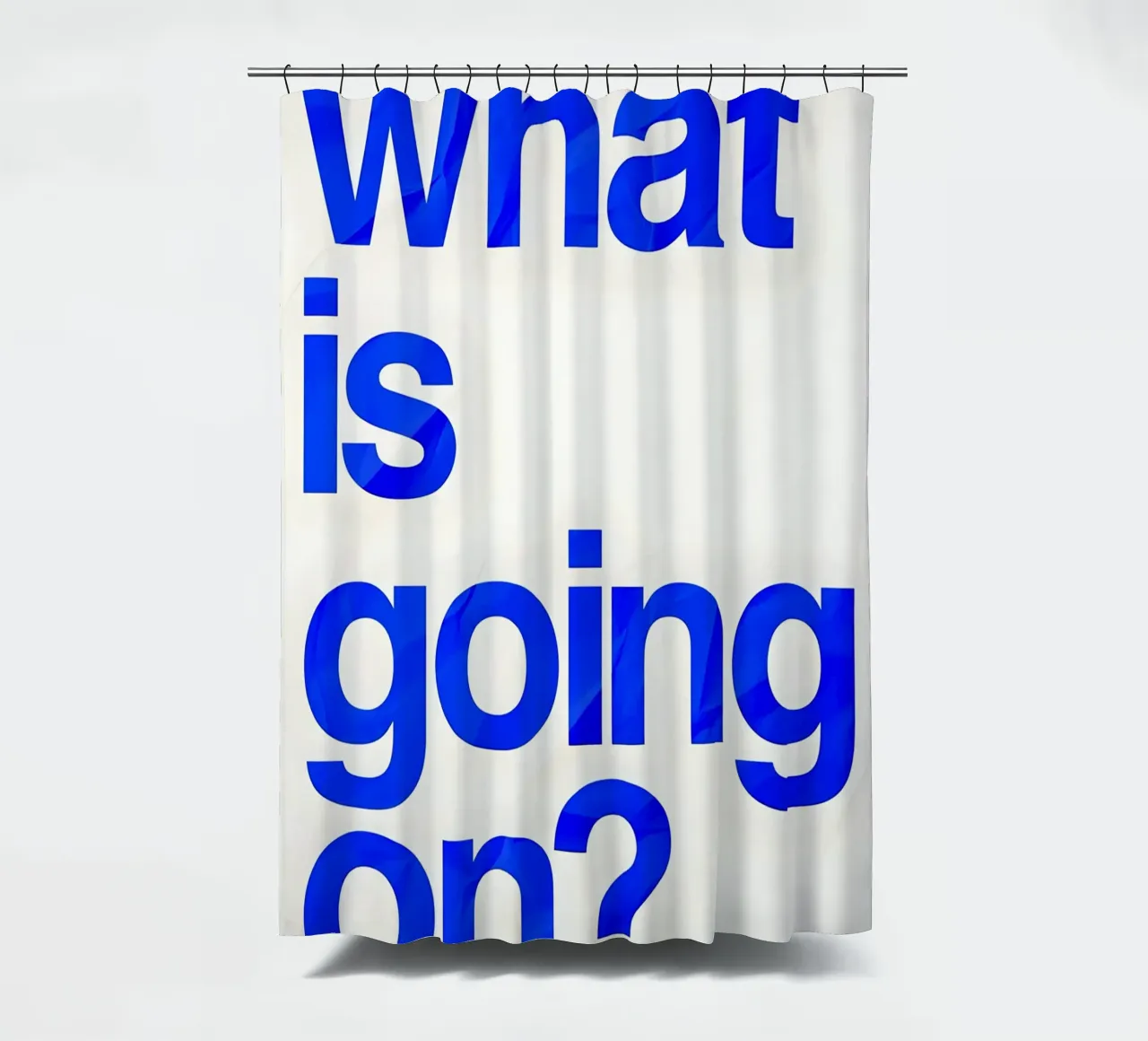 "what is going on?" tenda da doccia da Type & Tape