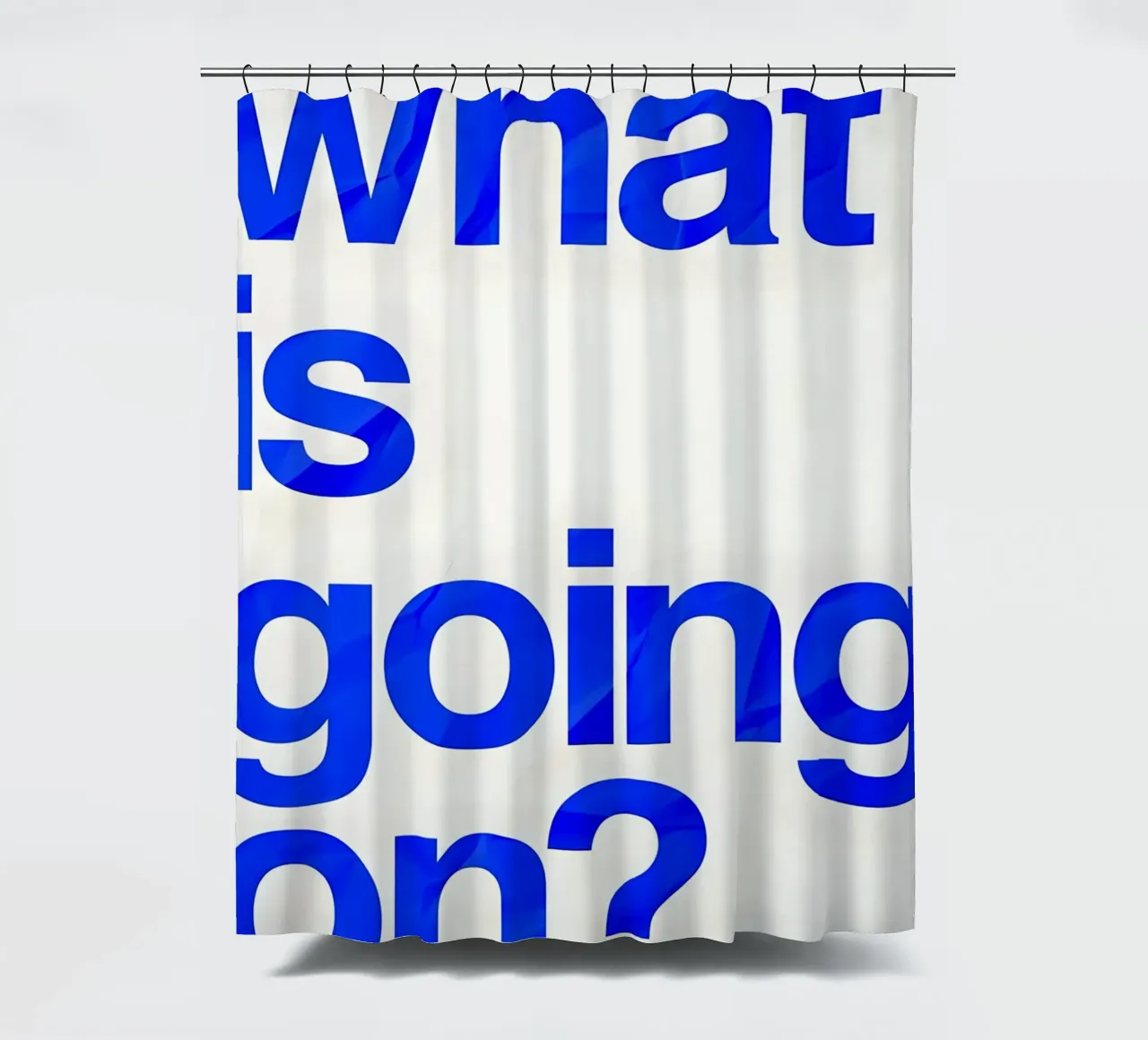"what is going on?" tenda da doccia da Type & Tape