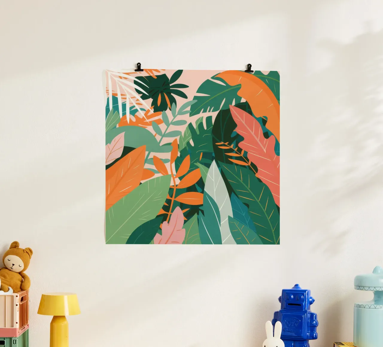 Strati di giungla verdeggiante poster con telaio in alluminio da Nova Glaze