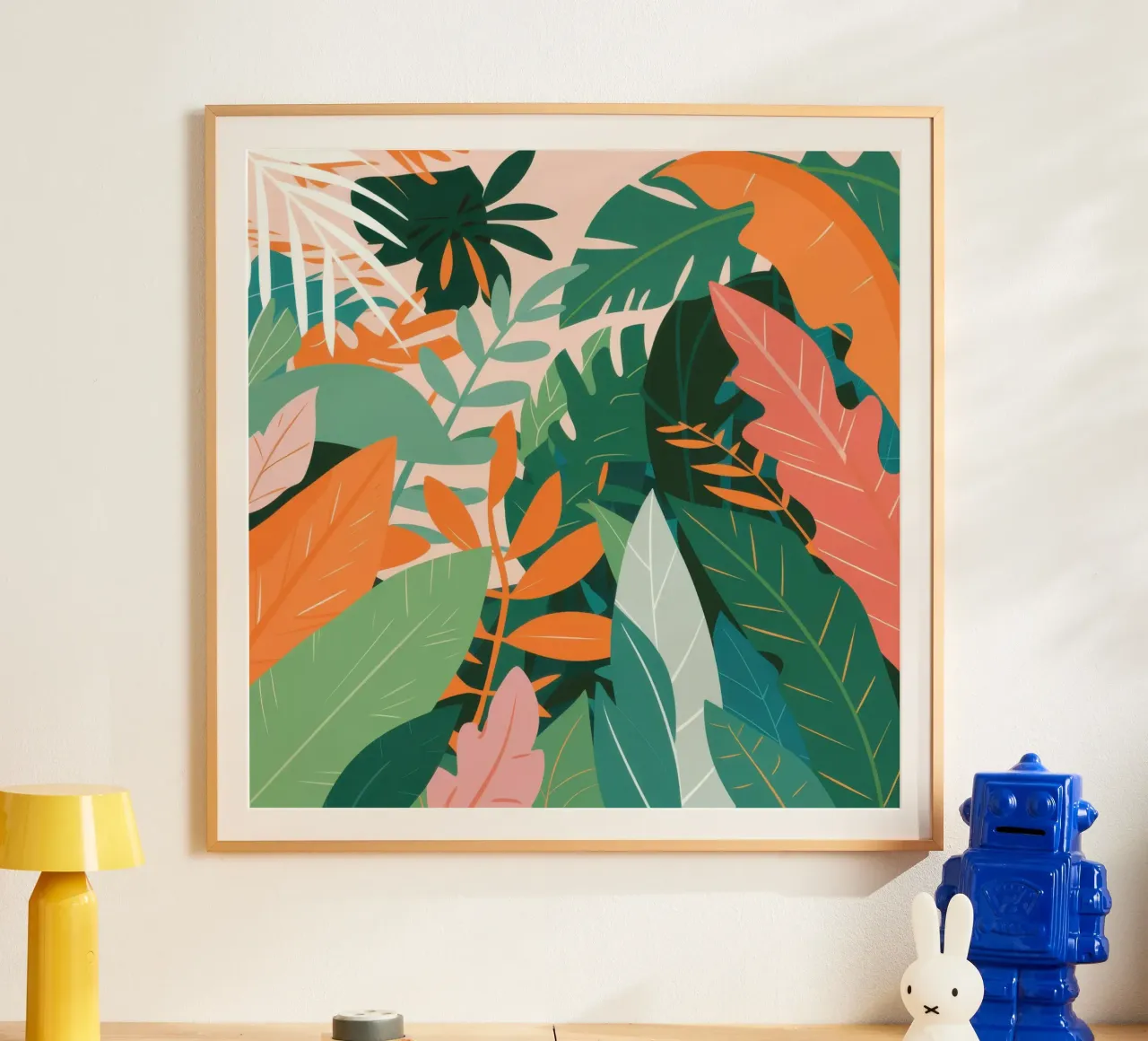 Strati di giungla verdeggiante poster con telaio in alluminio da Nova Glaze