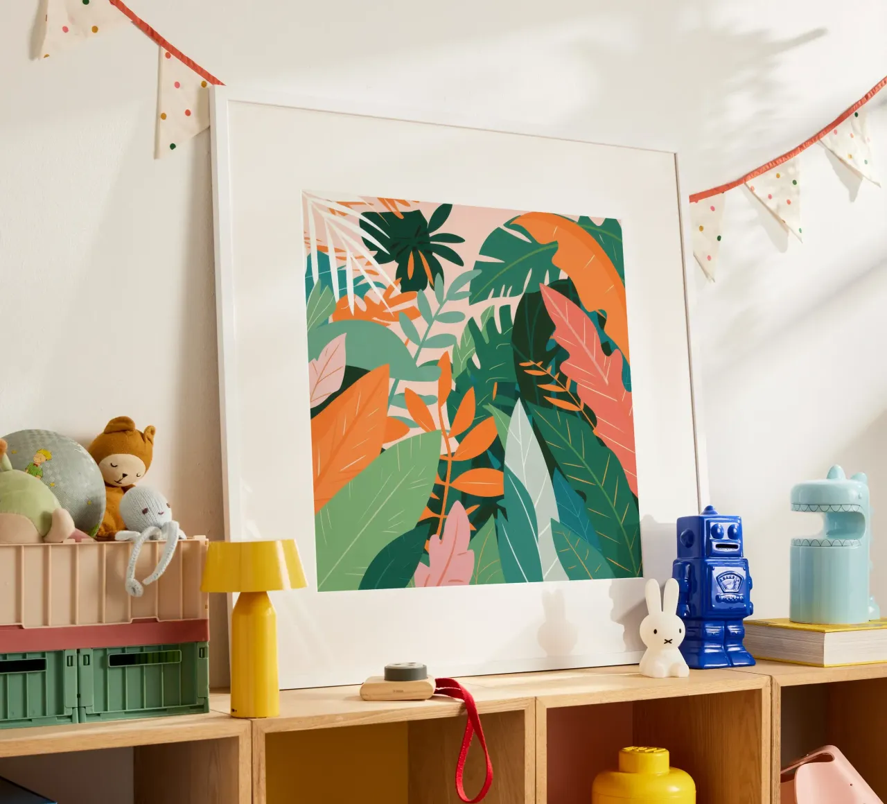 Strati di giungla verdeggiante poster con telaio in alluminio da Nova Glaze