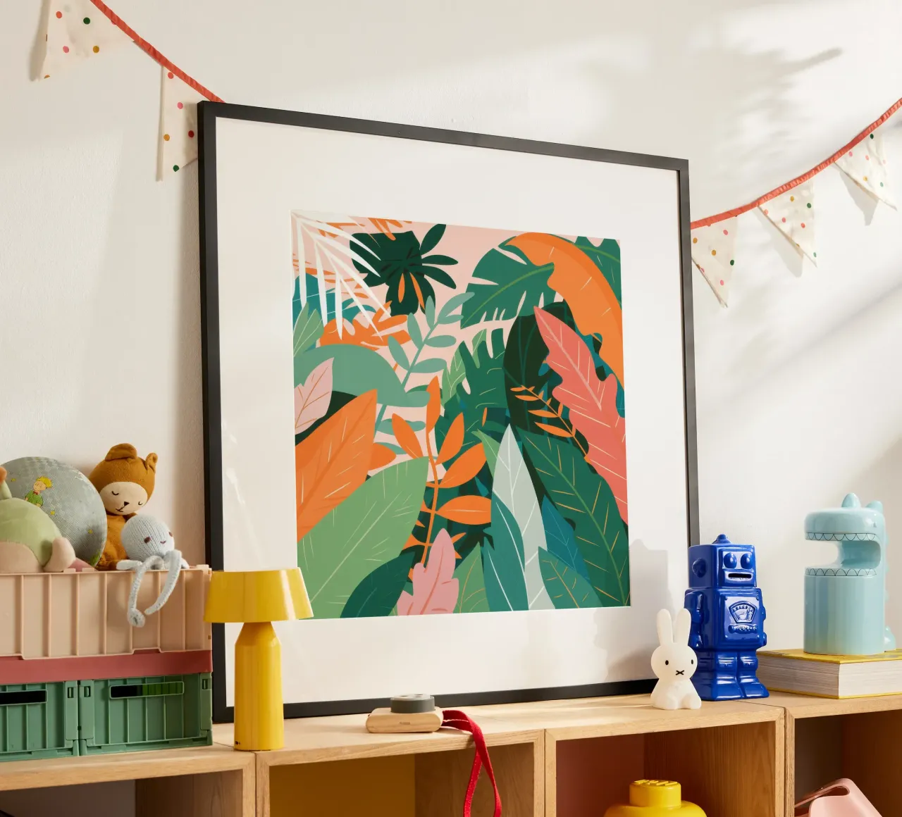 Strati di giungla verdeggiante poster con telaio in alluminio da Nova Glaze