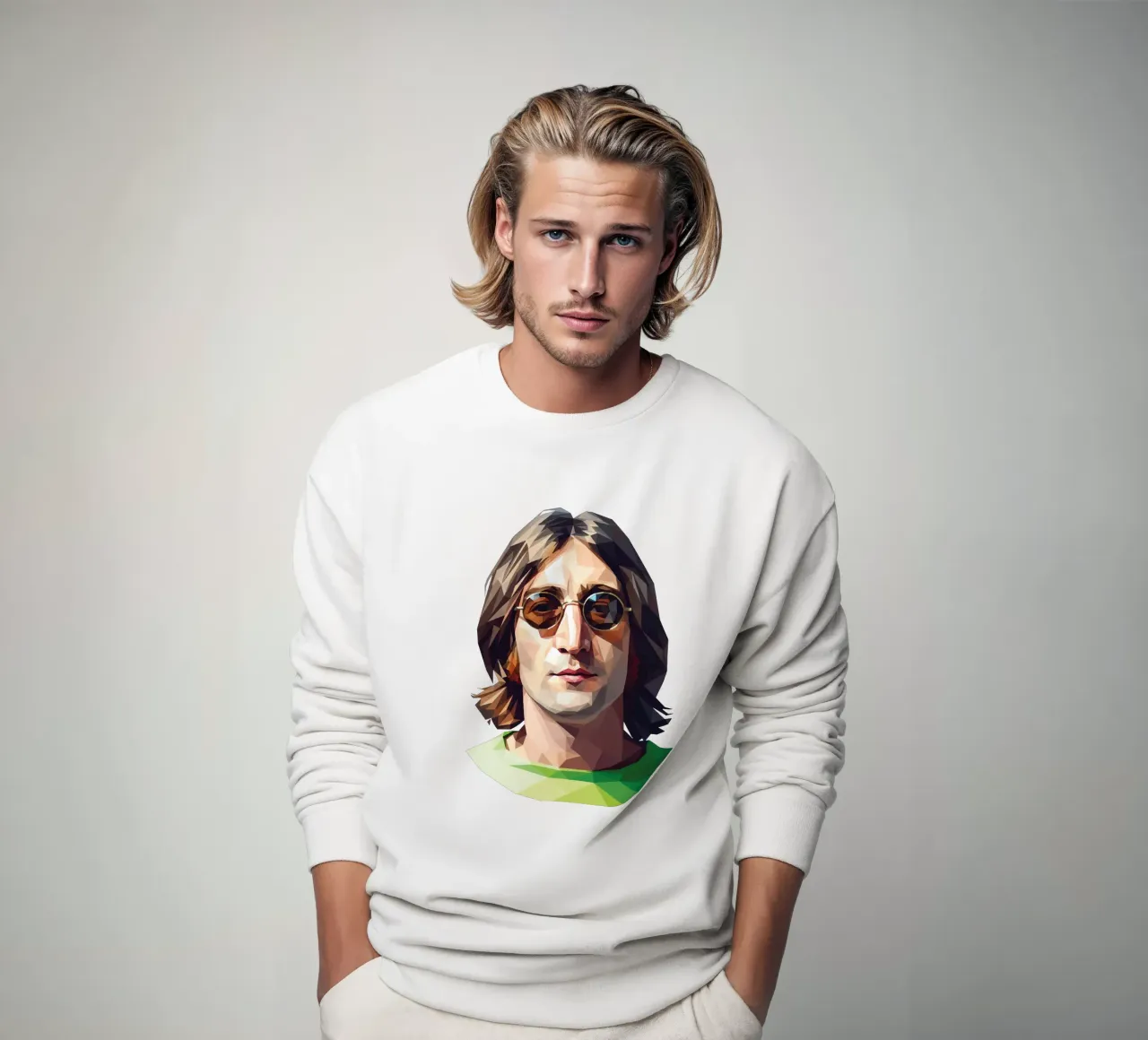 John Lennon Low poly felpa da Low Profile