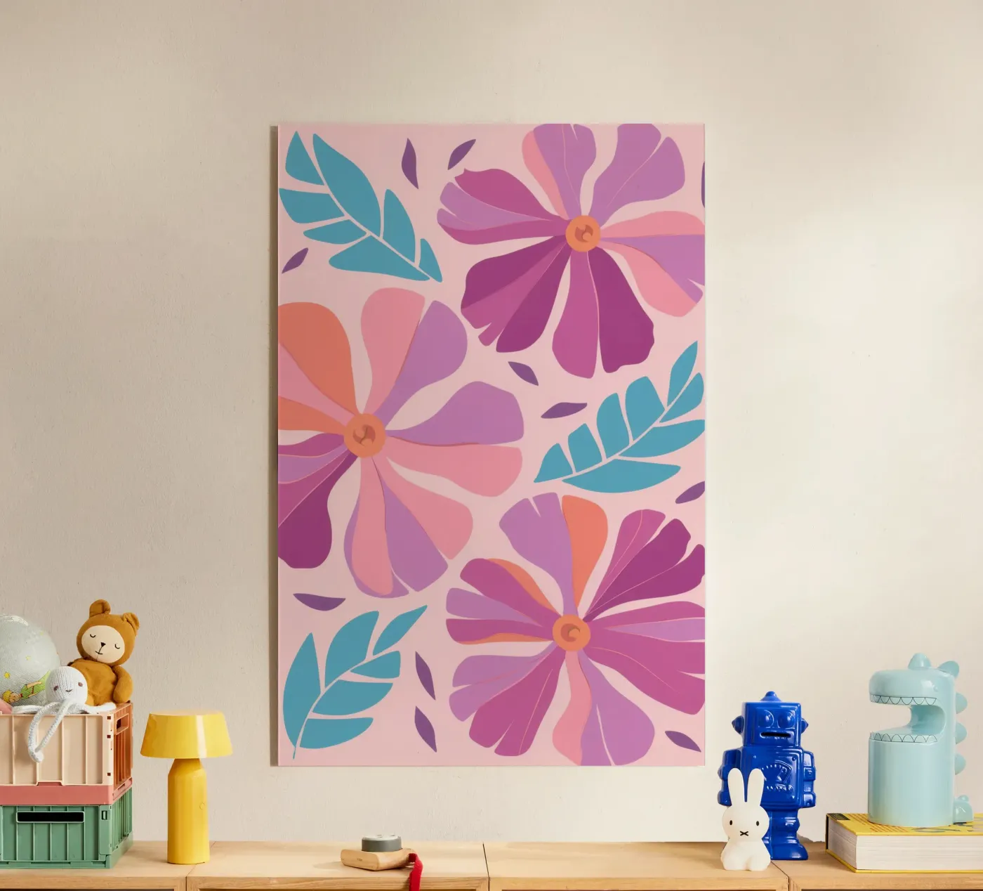 Pastel bloembladpatroon acryl van Nova Glaze