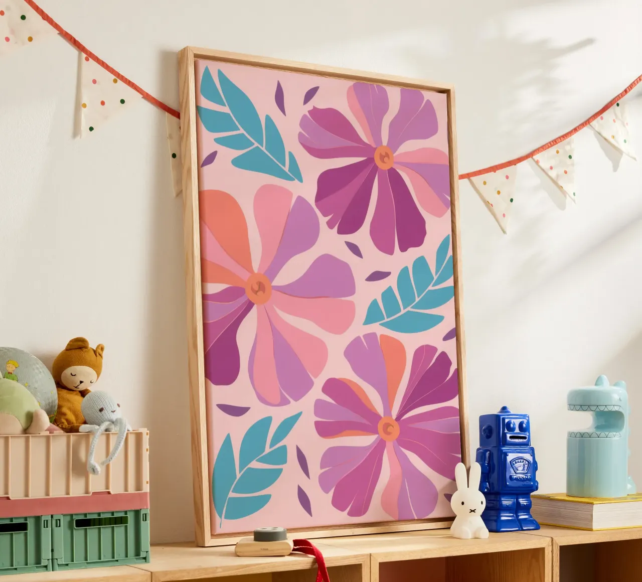 Pastel Petal Pattern tela con Cornice a cassetta da Nova Glaze
