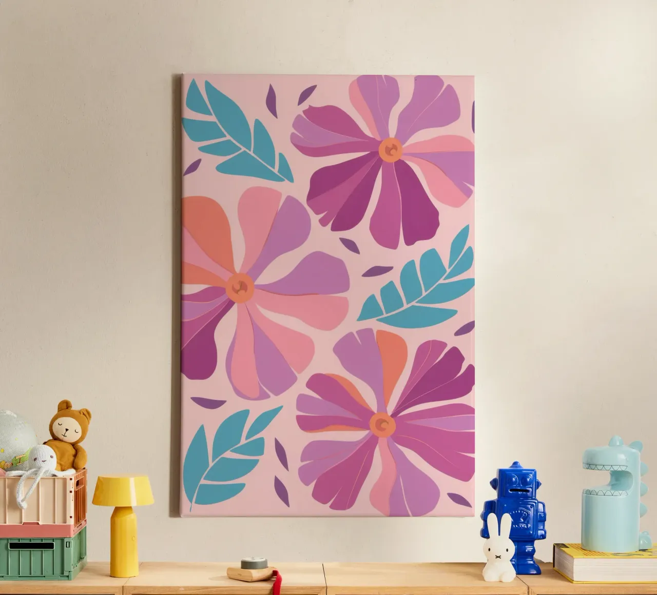Pastel Petal Pattern tela con Cornice a cassetta da Nova Glaze