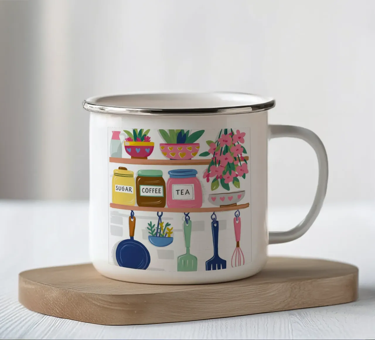 Scaffale da cucina di charme tazza in smalto da Nova Glaze