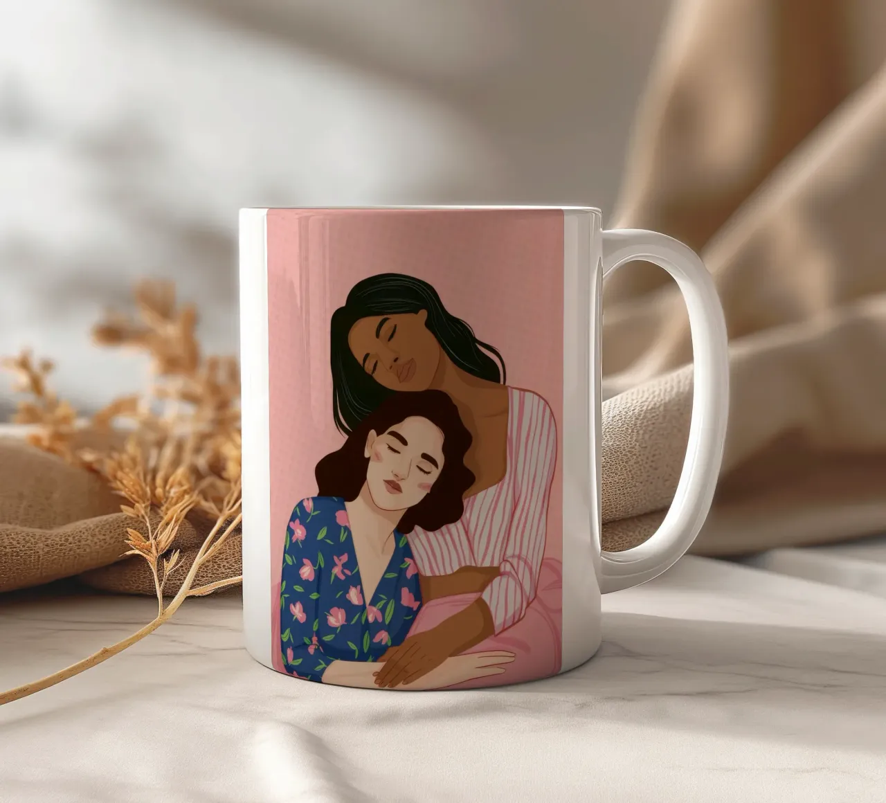 Tenero abbraccio d'amore tazza in ceramica da Nova Glaze