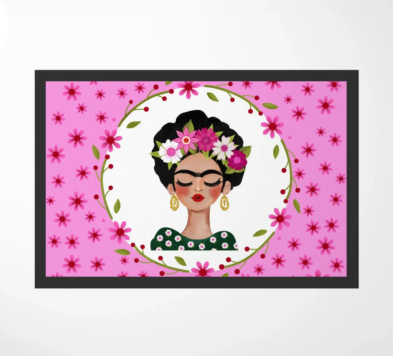 Frida impertinente sui fiori rosa zerbino da ElfenStil