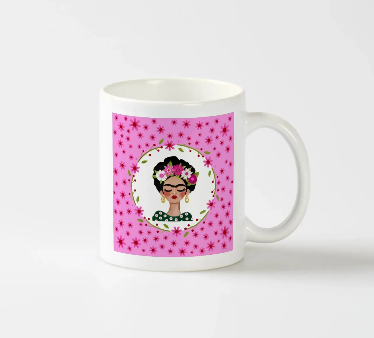 Frida impertinente sui fiori rosa tazza in ceramica da ElfenStil