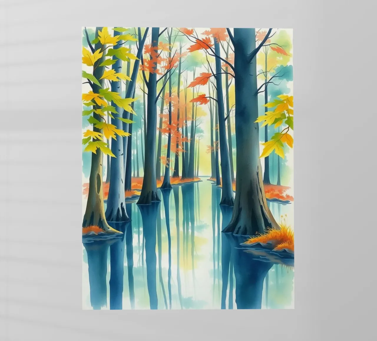 Riflessi dell'abbraccio dell'autunno: Un viaggio sereno attraverso pellicola backlit da Artistic-shop
