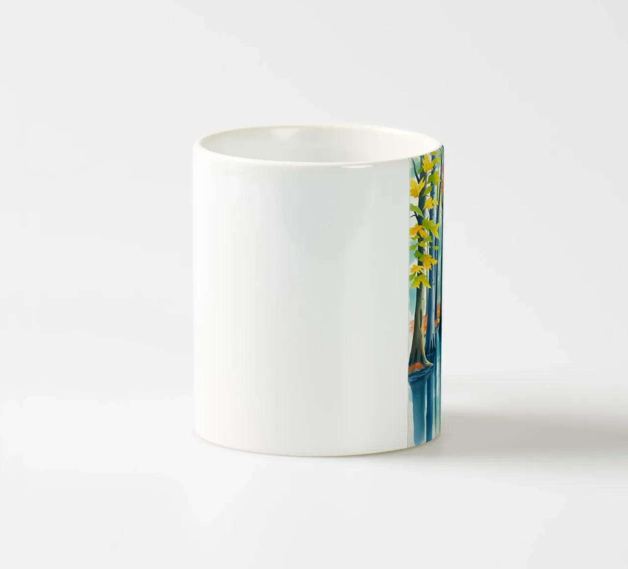 Riflessi dell'abbraccio dell'autunno: Un viaggio sereno attraverso tazza in ceramica da Artistic-shop