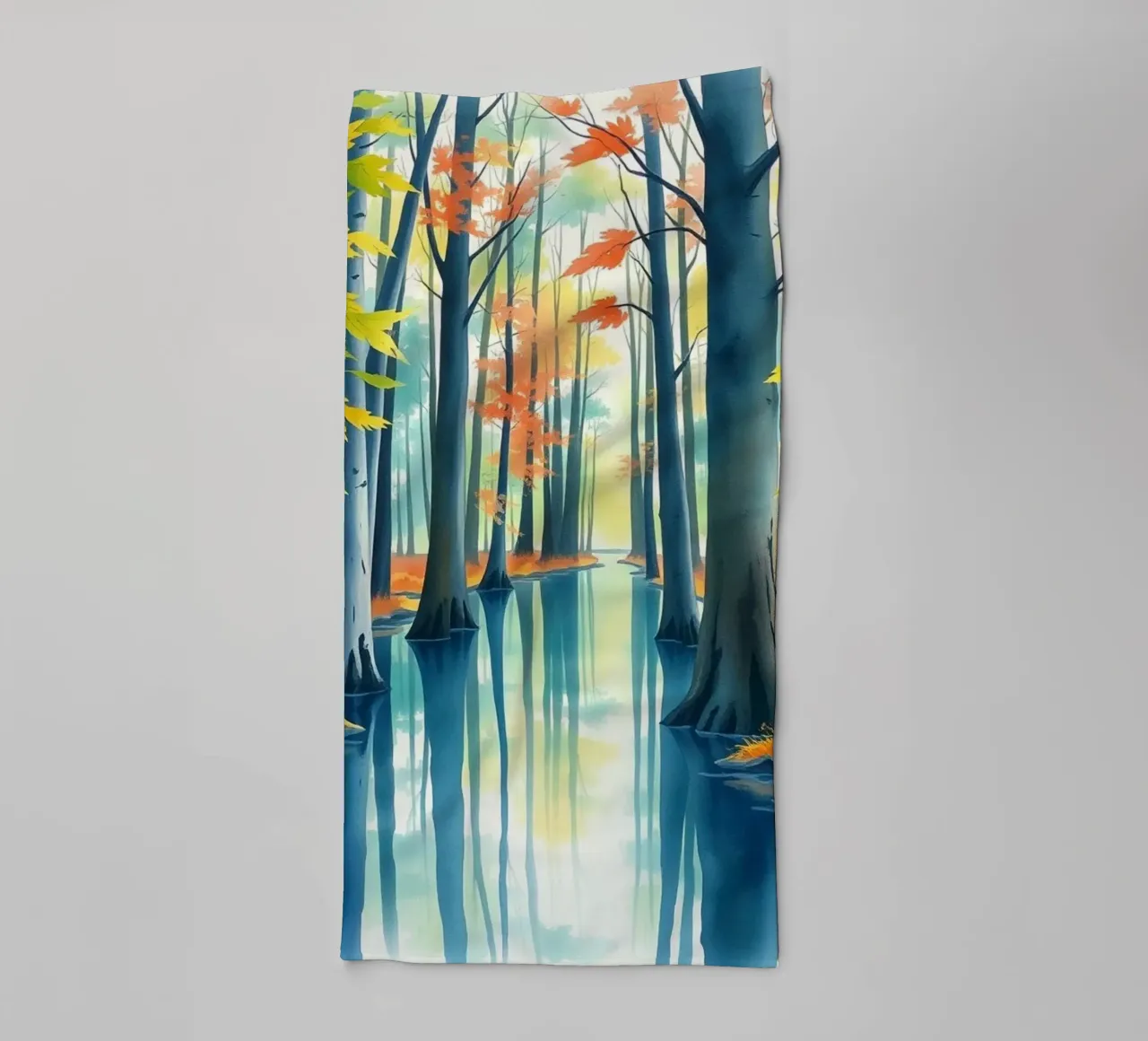 Reflections of Autumn's Embrace: A Serene Journey Through towel by Artistic-shop