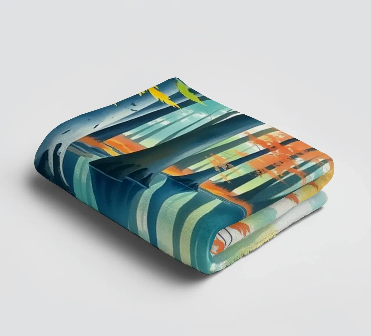 Reflections of Autumn's Embrace: A Serene Journey Through towel by Artistic-shop