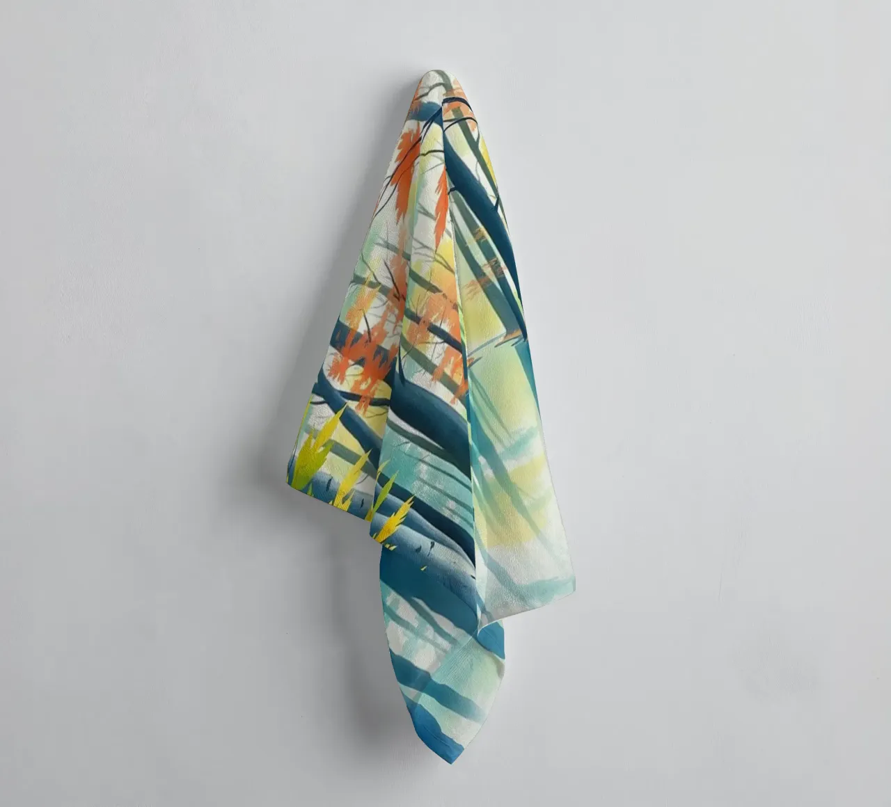 Reflections of Autumn's Embrace: A Serene Journey Through towel by Artistic-shop