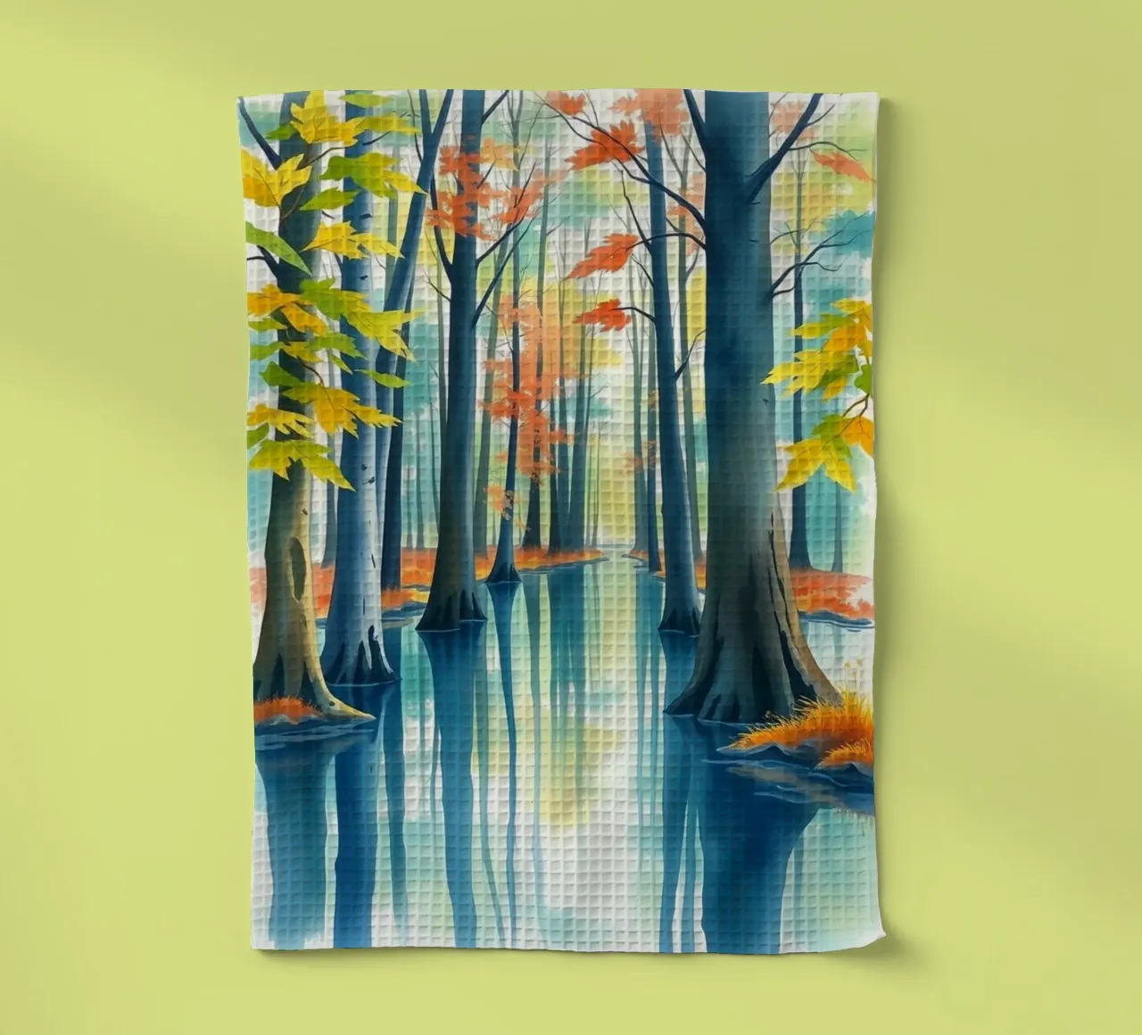 Reflets de l'étreinte de l'automne : Un voyage serein à travers torchon de Artistic-shop