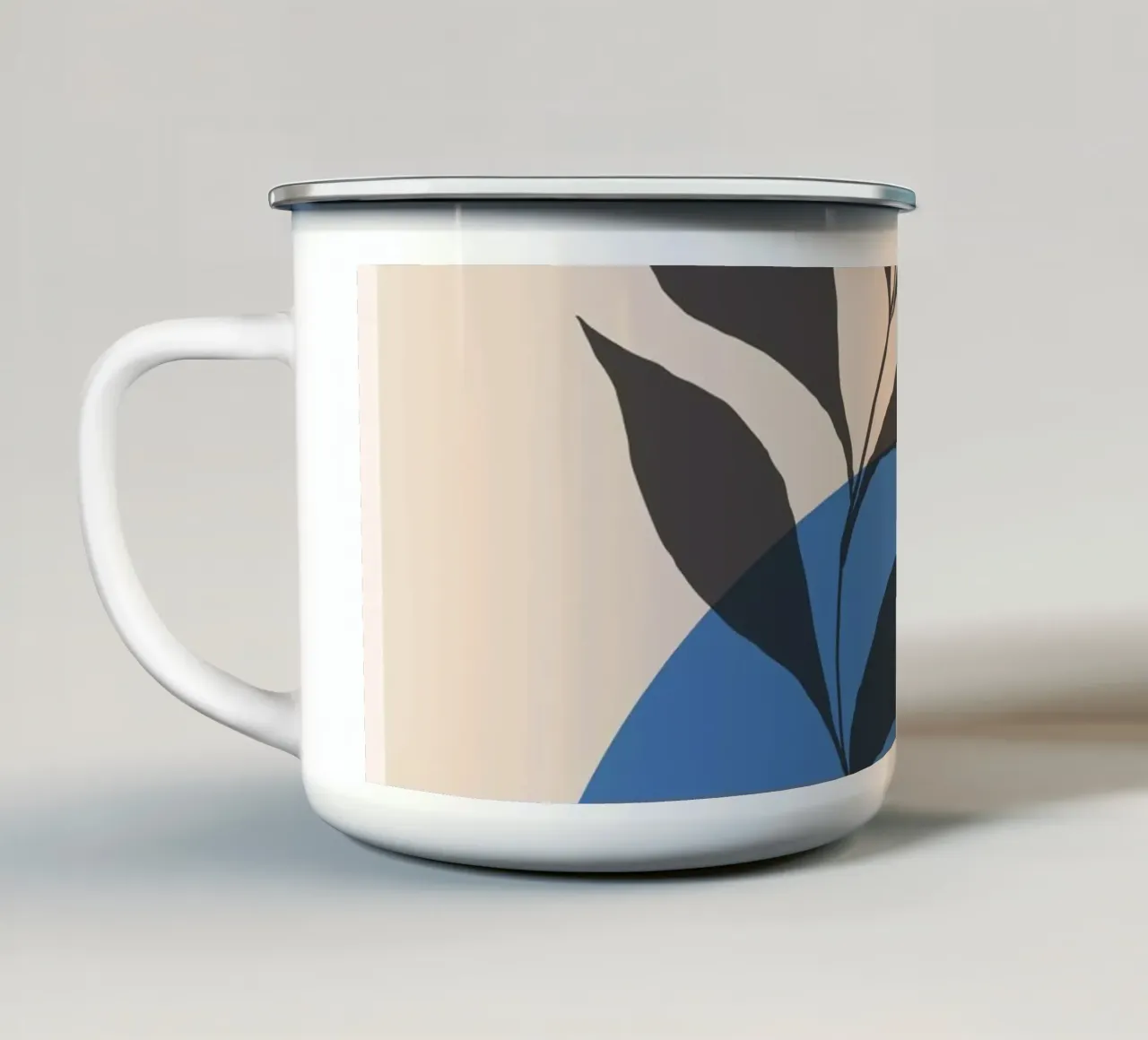 Arte astratta Pianta minimale 39 tazza in smalto da ThingDesign