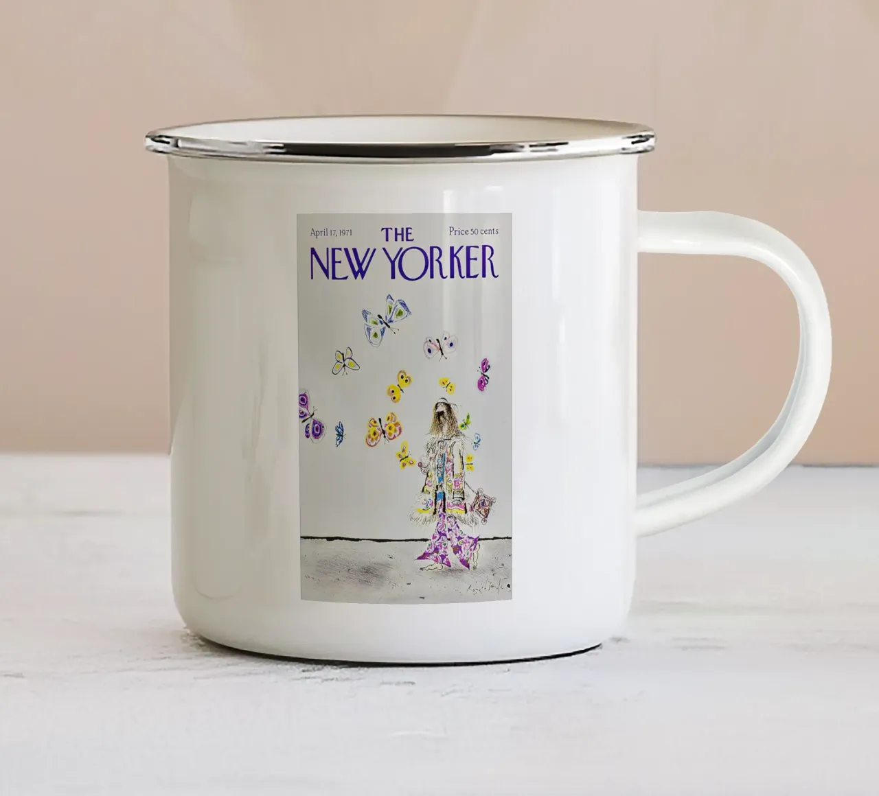 Il New Yorker 17 aprile 1971 tazza in smalto da Mr.Lorenzo