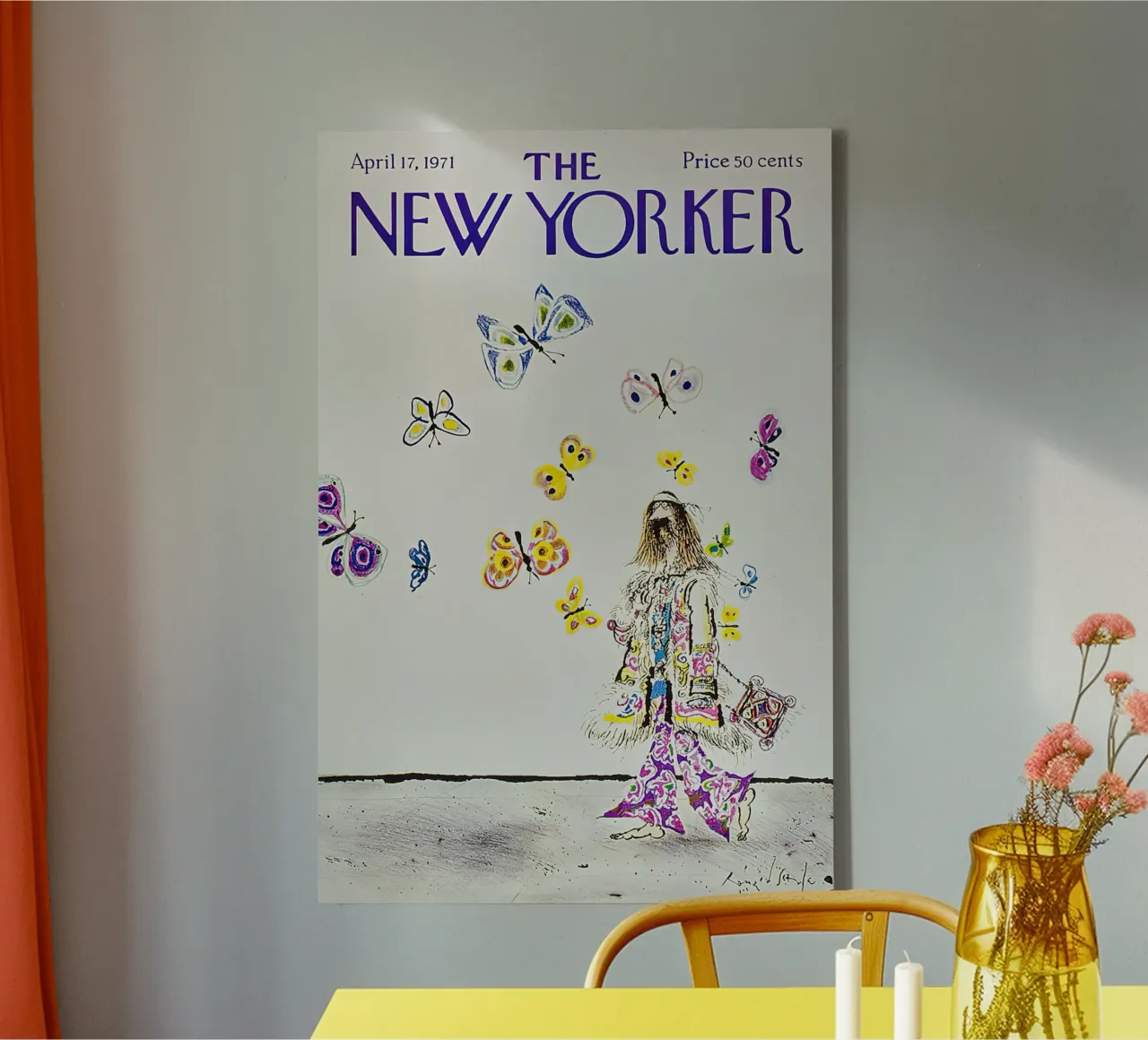Il New Yorker 17 aprile 1971 tela con Cornice a cassetta da Mr.Lorenzo