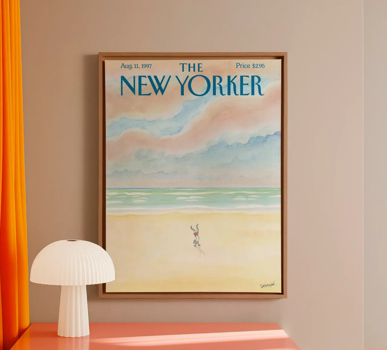 The New Yorker Down to Earth 1997 canvas with Floater frame by Mr.Lorenzo