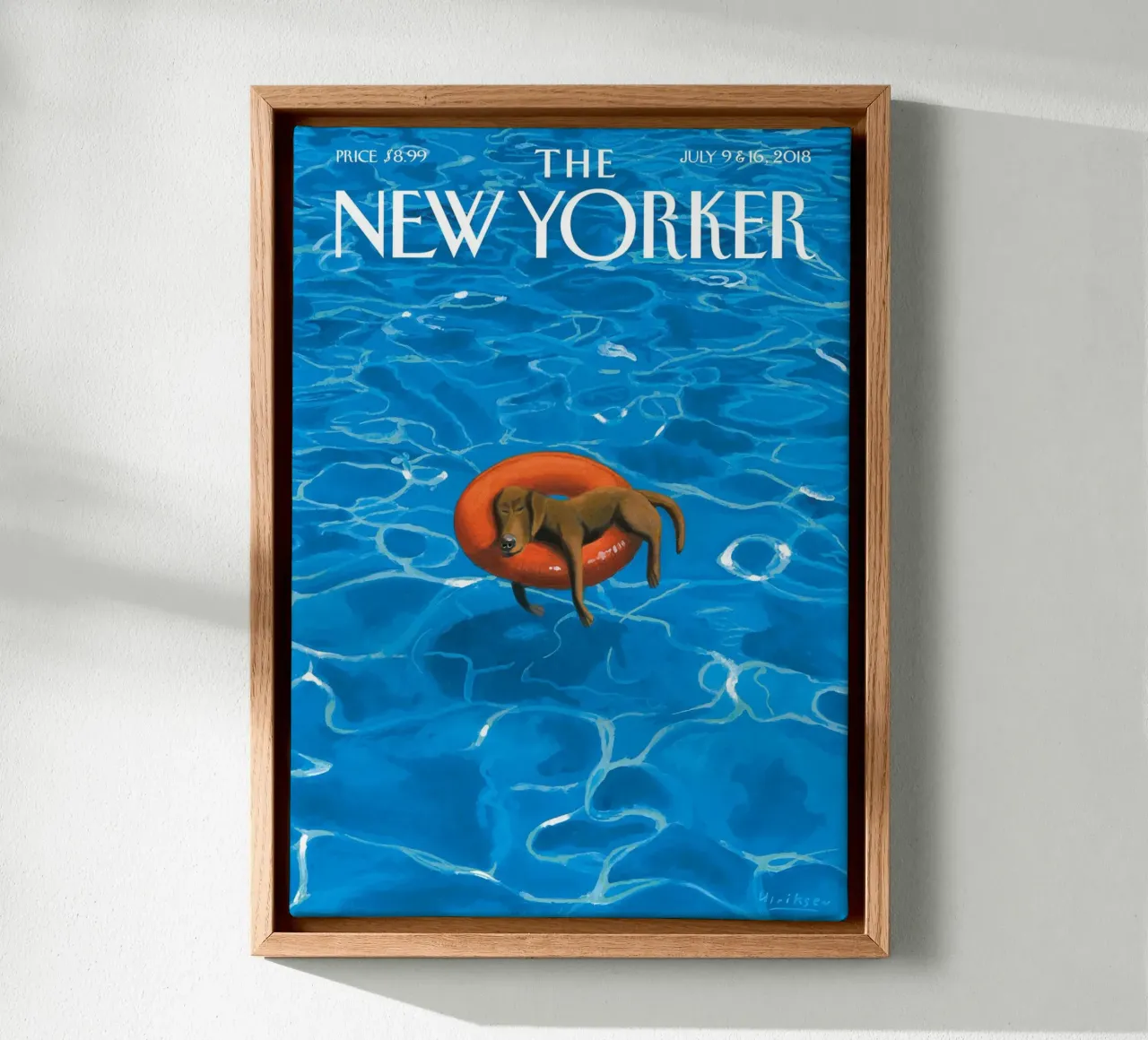 The New Yorker Magazine Print - Tempo di inattività 2018 tela con Cornice a cassetta da Mr.Lorenzo