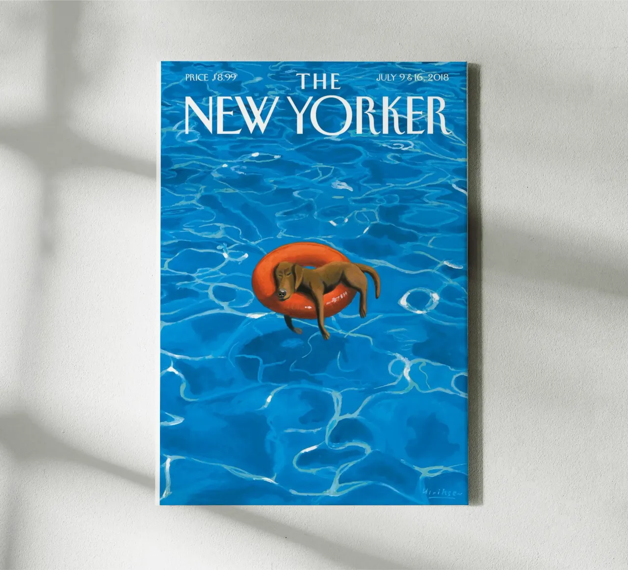 The New Yorker Magazine Print - Tempo di inattività 2018 tela con Cornice a cassetta da Mr.Lorenzo