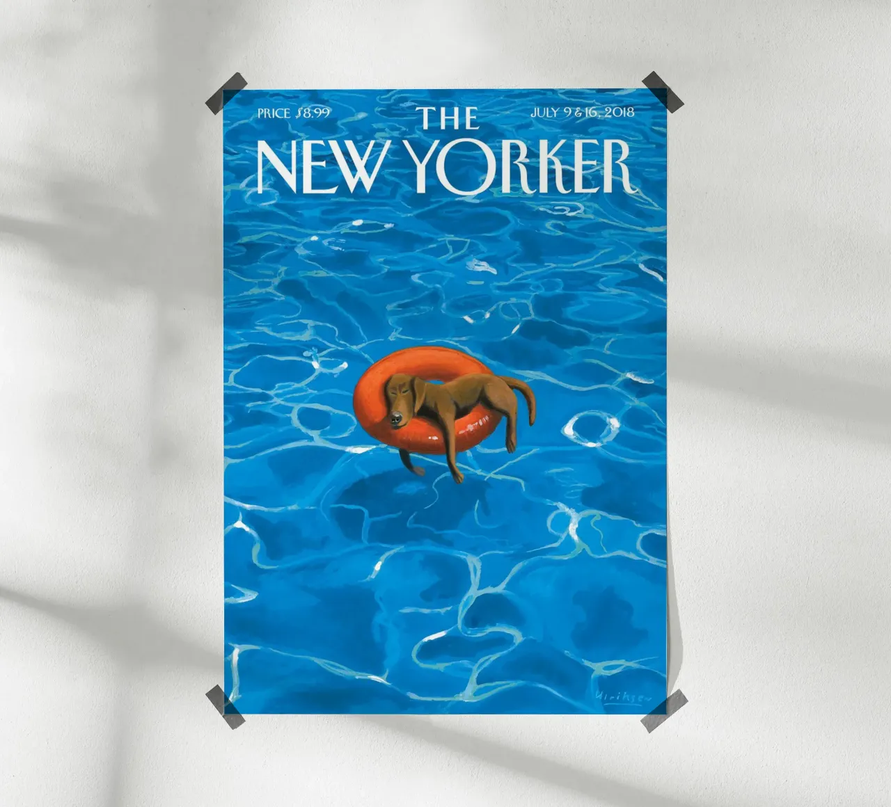 The New Yorker Magazine Print - Tempo di inattività 2018 poster con telaio in alluminio da Mr.Lorenzo