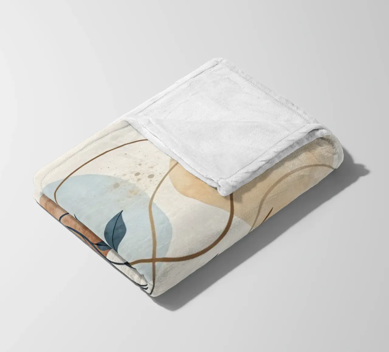 Astratto botanico bohémien: un acquerello dai toni sereni della terra coperta in pile da Artistic-shop