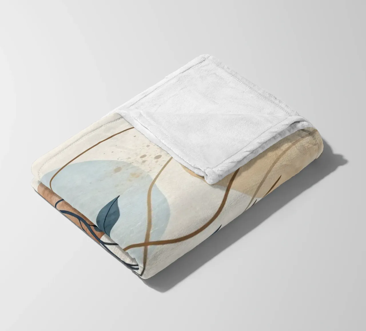 Astratto botanico bohémien: un acquerello dai toni sereni della terra coperta in pile da Artistic-shop
