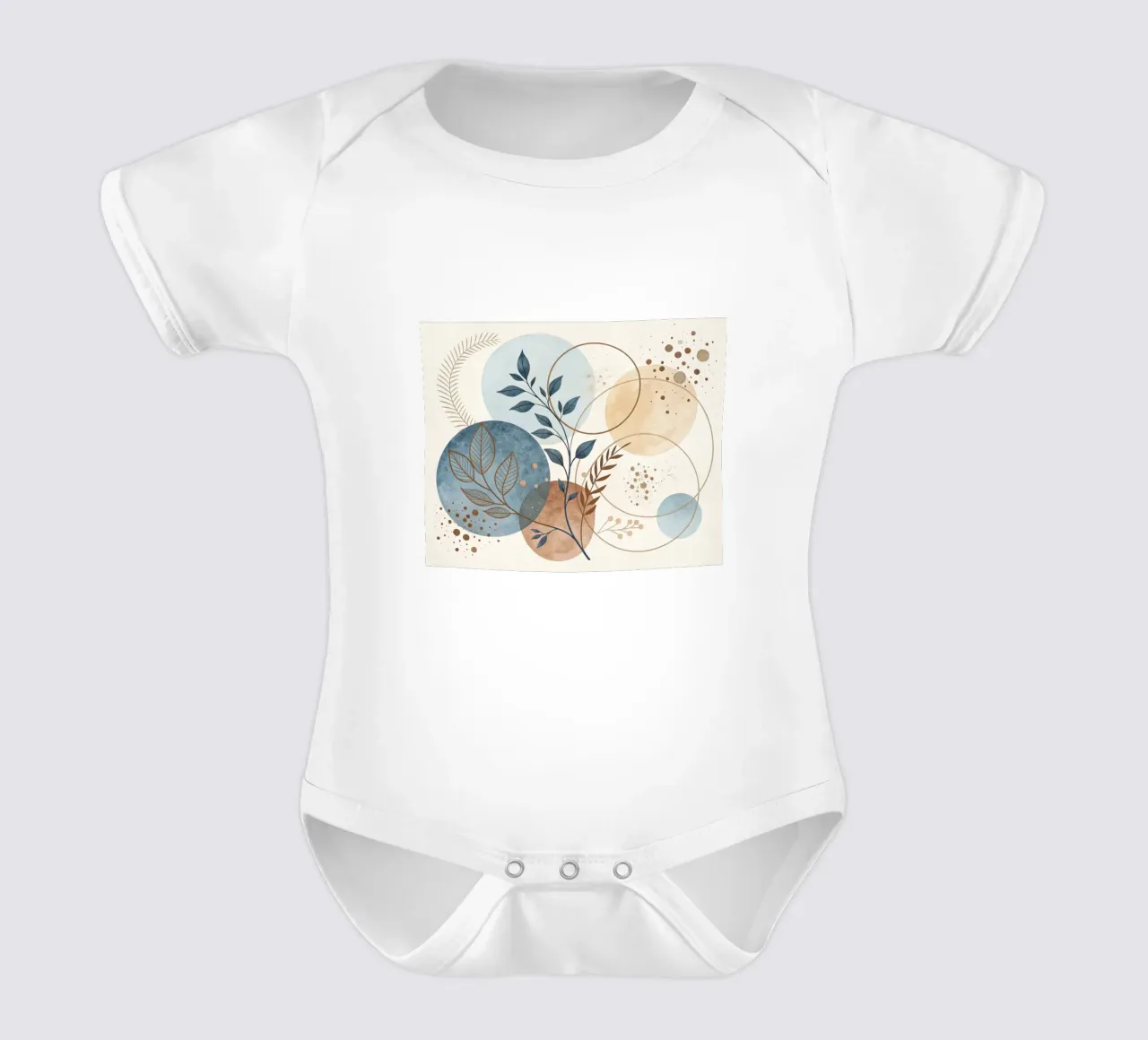 Boho Botanical Abstract: Eine ruhige, erdfarbene Aquarellmalerei Kurzarm Babybody von Artistic-shop
