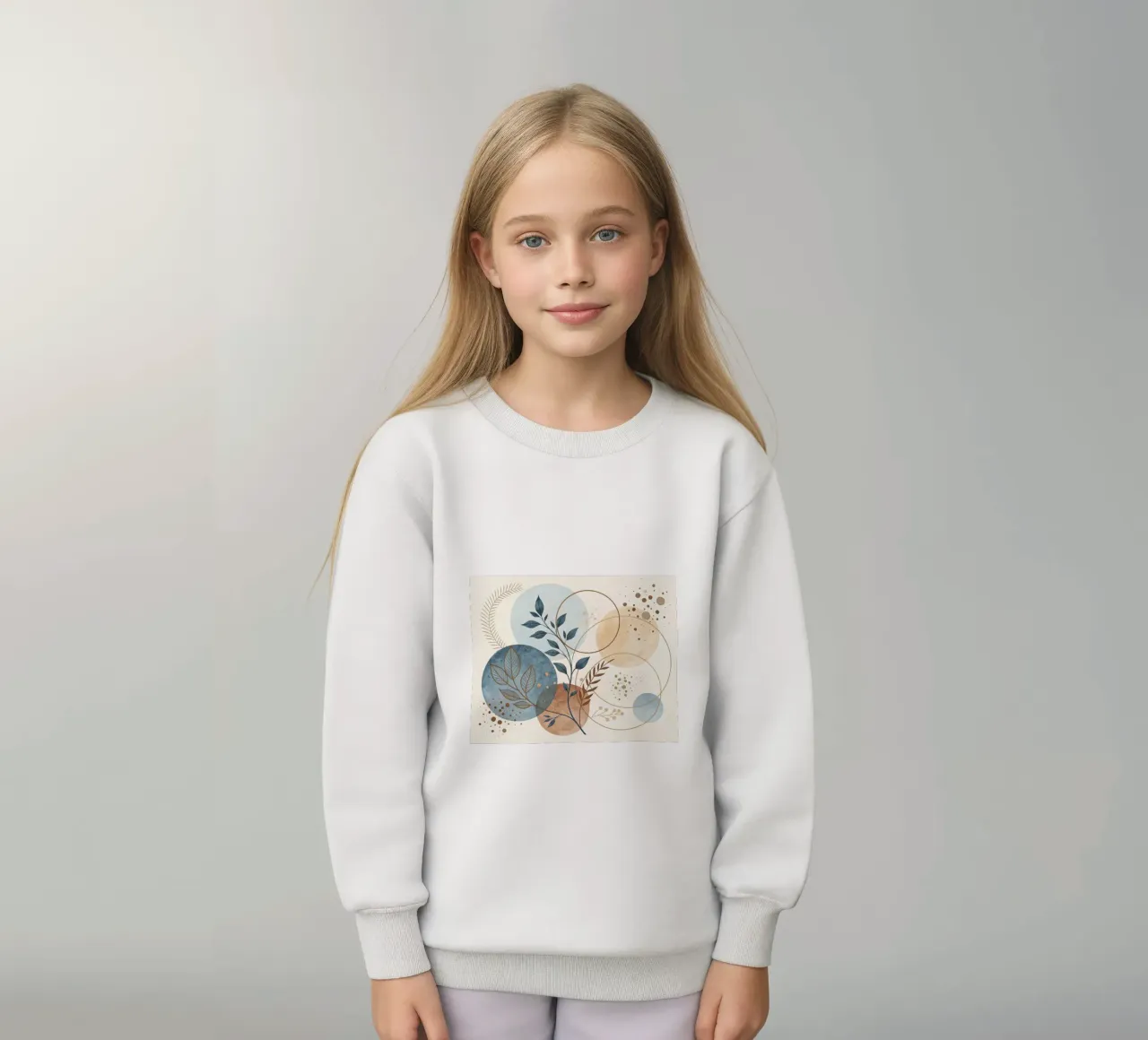 Astratto botanico bohémien: un acquerello dai toni sereni della terra felpa bambino da Artistic-shop