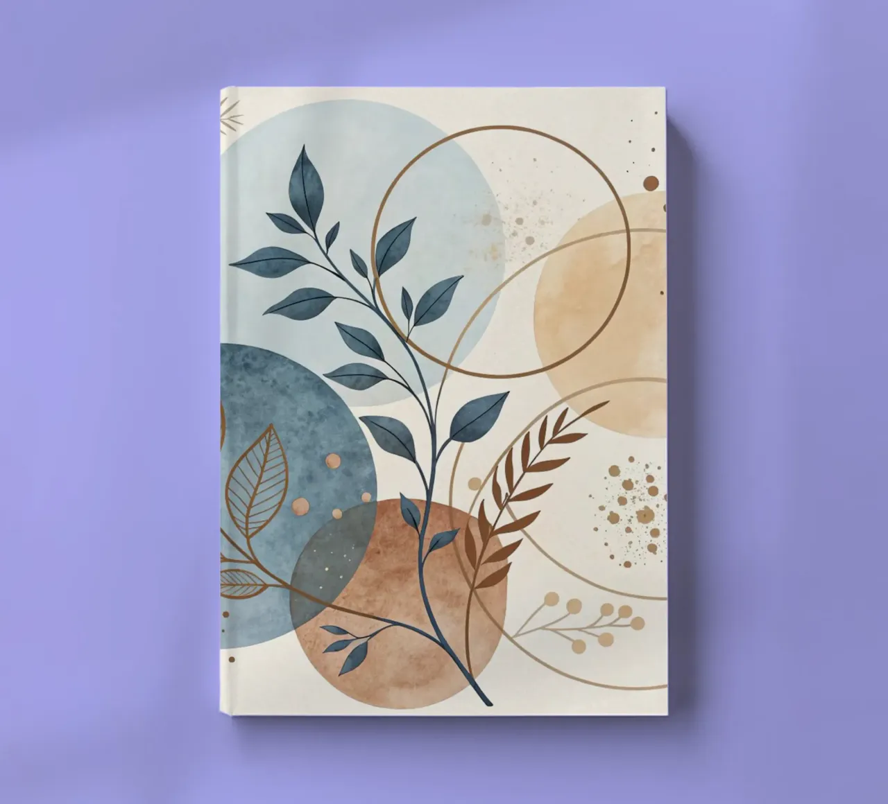 Boho Botanical Abstract: A Serene Earth-Toned Watercolor Wal notebook by Artistic-shop