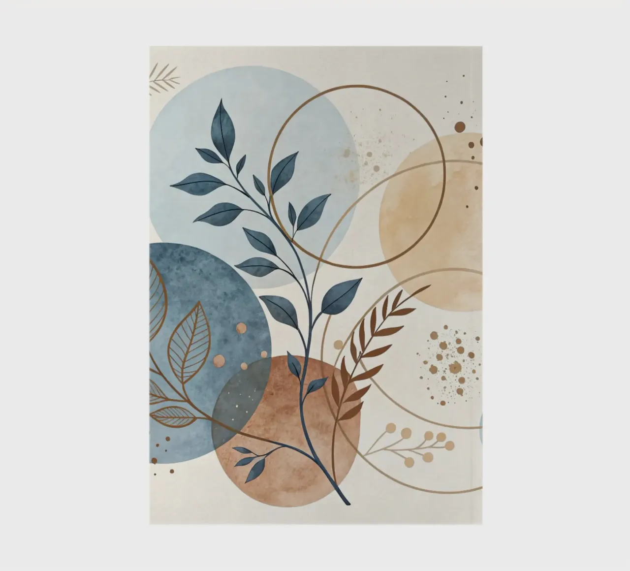 Boho Botanical Abstract: A Serene Earth-Toned Watercolor Wal notebook by Artistic-shop