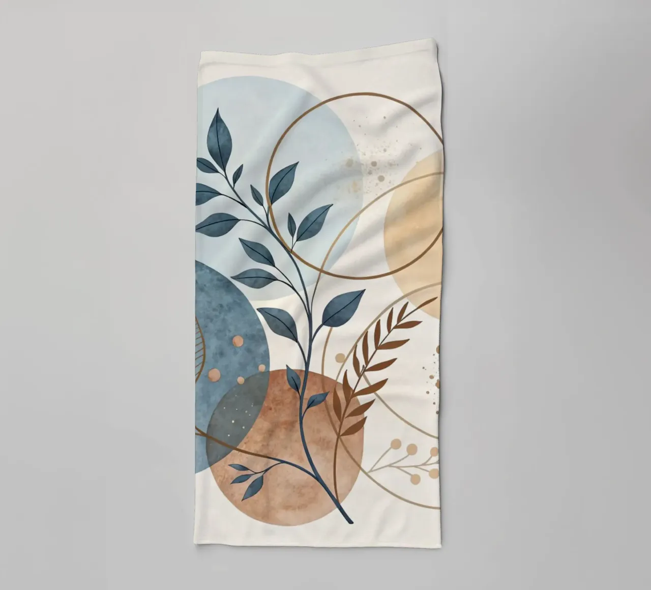 Astratto botanico bohémien: un acquerello dai toni sereni della terra asciugamano da bagno da Artistic-shop