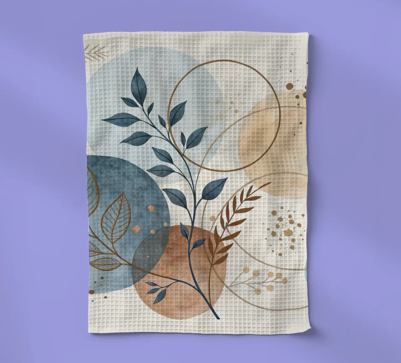 Astratto botanico bohémien: un acquerello dai toni sereni della terra canovaccio da cucina da Artistic-shop