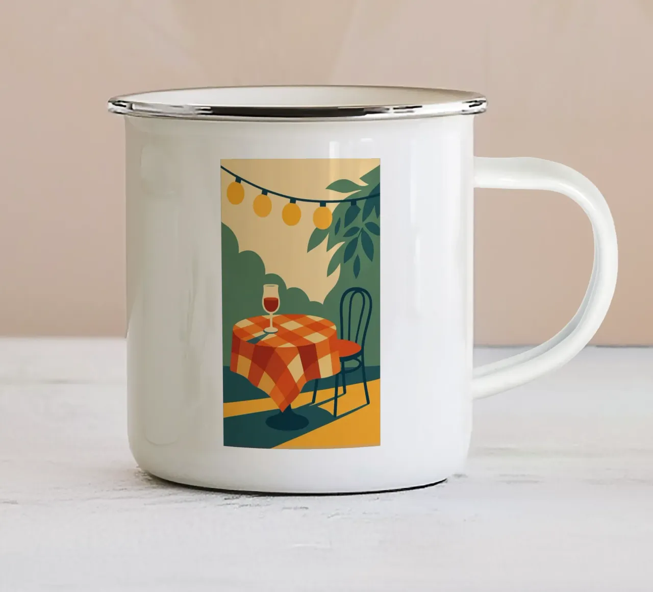 Apéro d'Été - L'arte di vivere alla francese tazza in smalto da Boissons - Affiches & posters - Retro