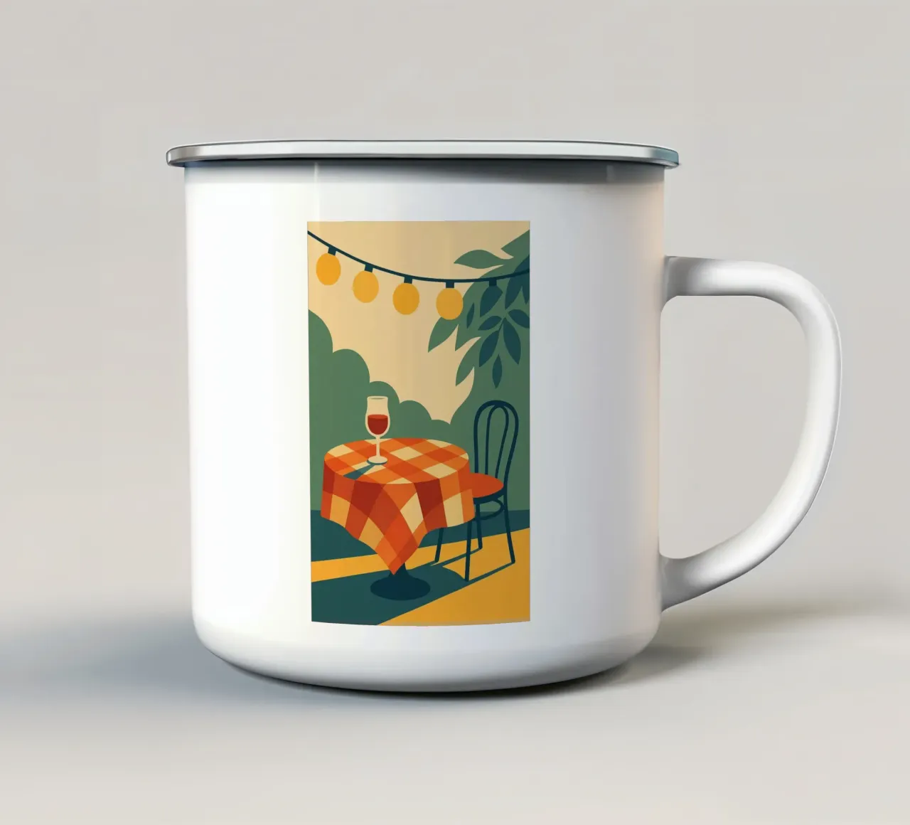 Apéro d'Été - L'arte di vivere alla francese tazza in smalto da Boissons - Affiches & posters - Retro
