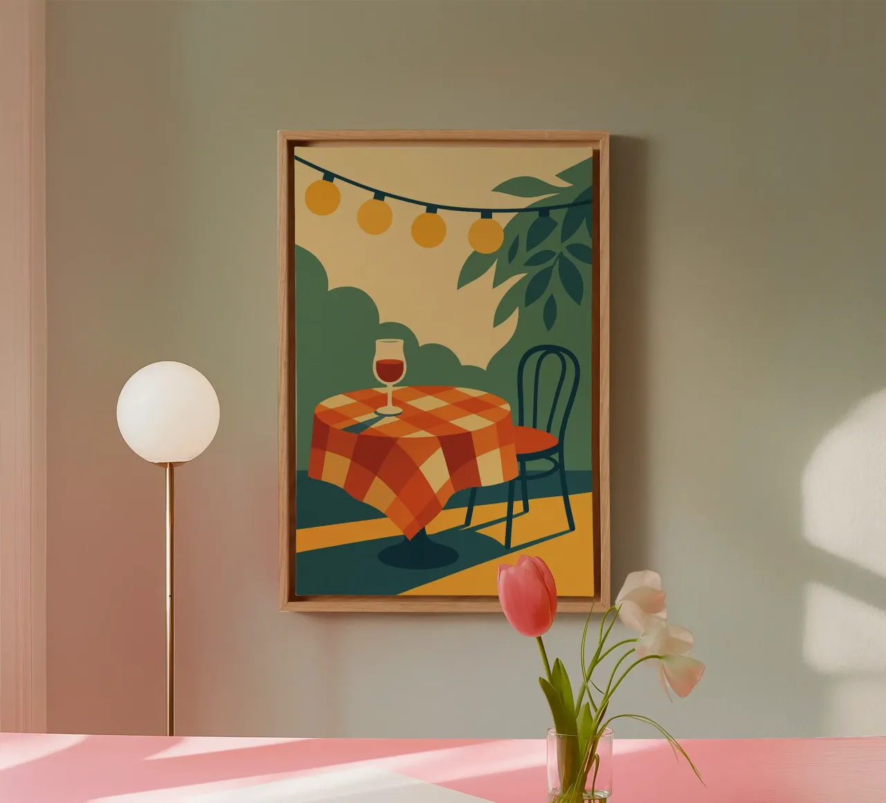 Apéro d'Été - L'arte di vivere alla francese tela con Cornice a cassetta da Boissons - Affiches & posters - Retro