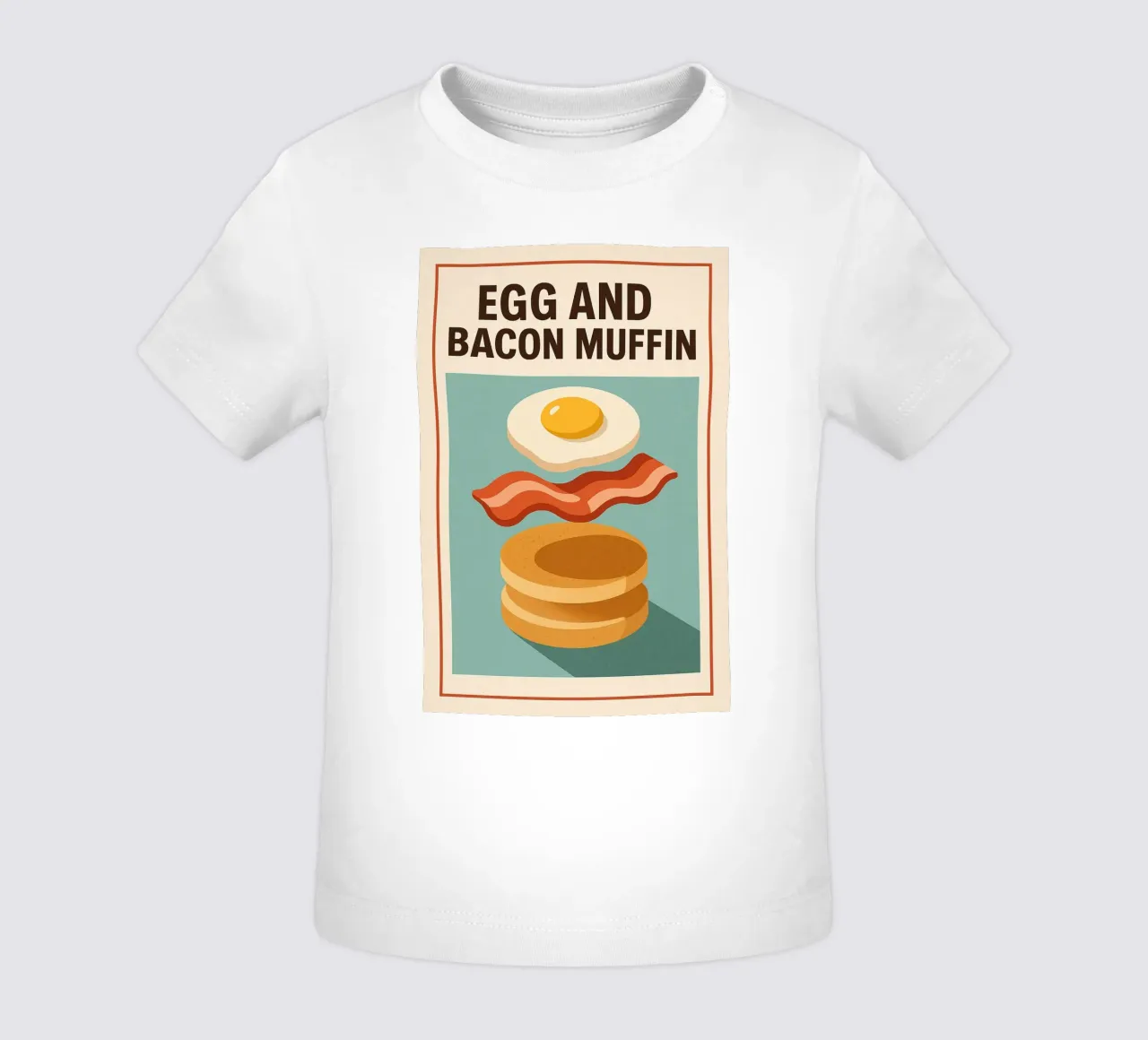 Muffin con uova e pancetta - Colazione in stile retrò maglietta neonato da Boissons - Affiches & posters - Retro