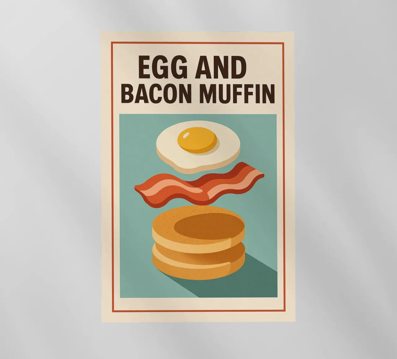 Muffin con uova e pancetta - Colazione in stile retrò pellicola backlit da Boissons - Affiches & posters - Retro