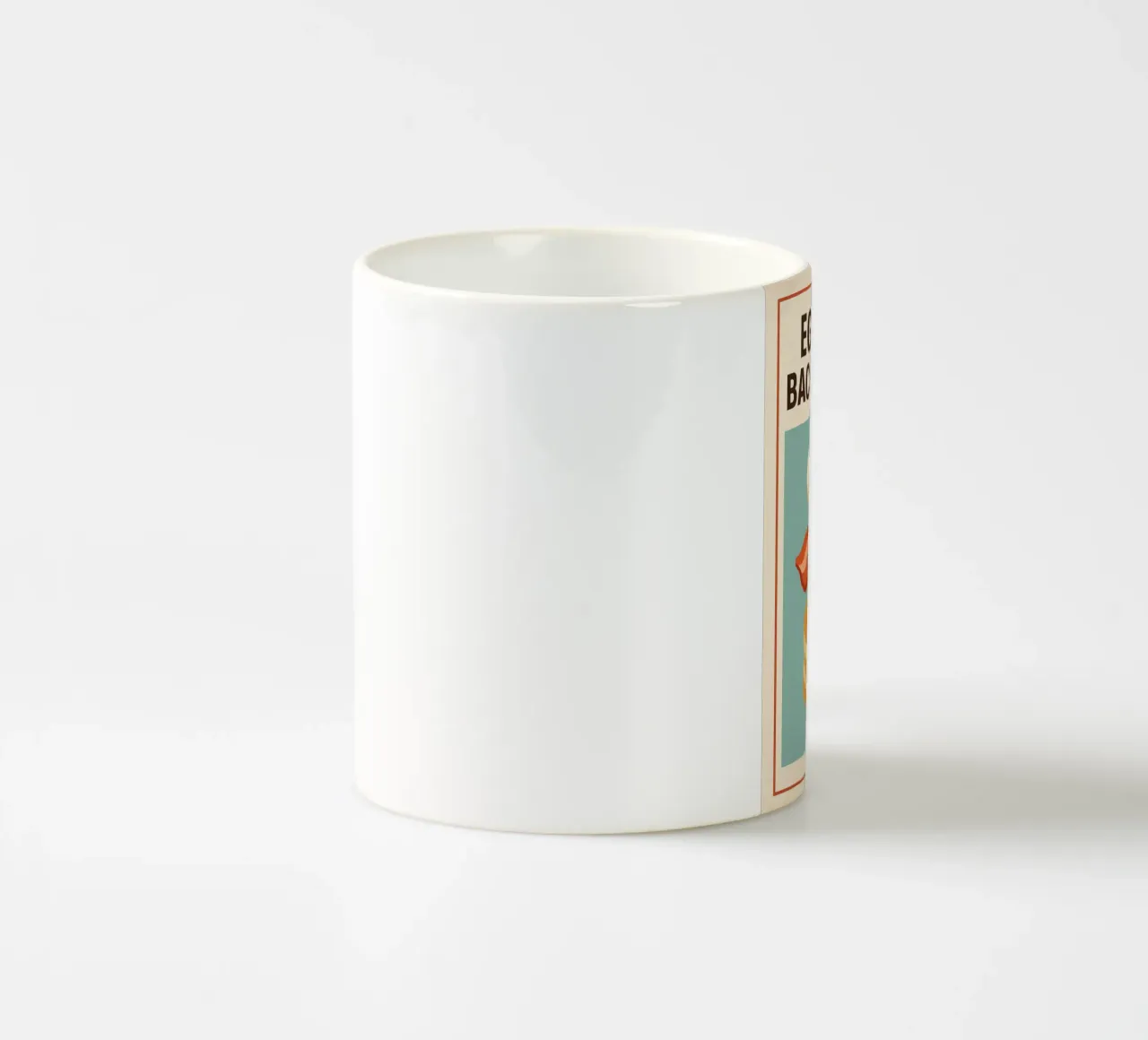 Egg and Bacon Muffin - Breakfast retro style ceramic mug by Boissons - Affiches & posters - Retro