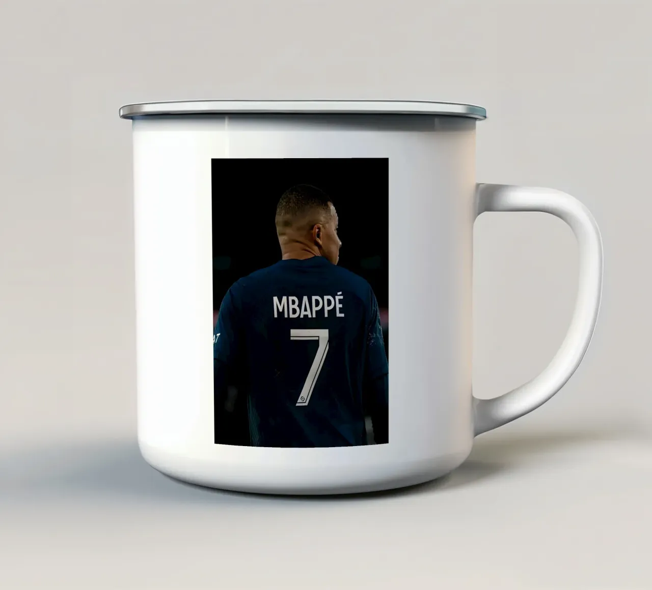Kylian Mbappé tazza in smalto da Low poly art