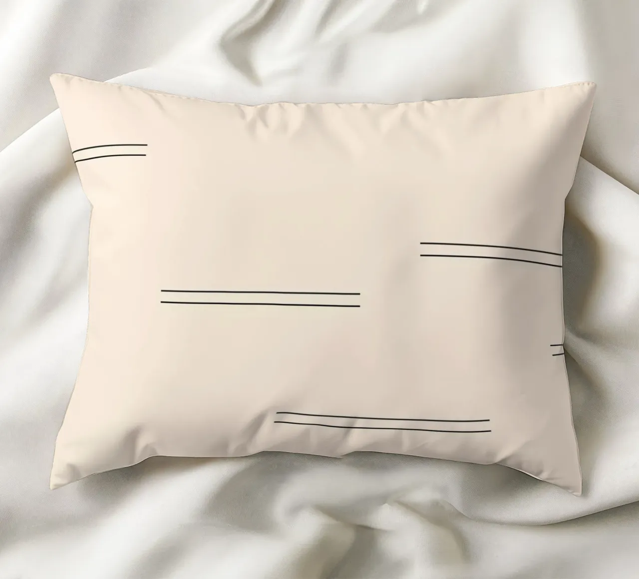 Doppie linee astratte minimali - Nero su avorio cuscino da Beauty in Simplicity
