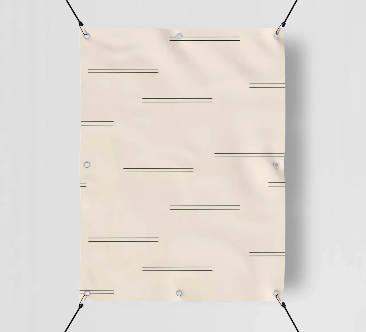 Doppie linee astratte minimali - Nero su avorio telo in pvc da Beauty in Simplicity