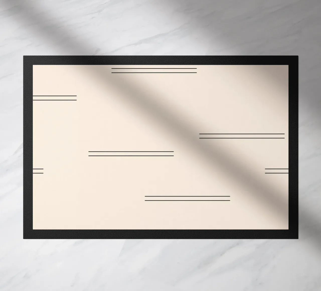 Doppie linee astratte minimali - Nero su avorio zerbino da Beauty in Simplicity
