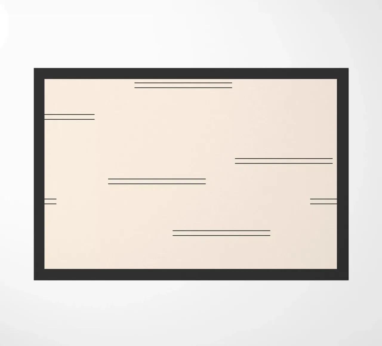Doppie linee astratte minimali - Nero su avorio zerbino da Beauty in Simplicity